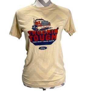 Vintage 80s Women's Ford Truckin Tough T-Shirt Medium Single Stitch USA Made